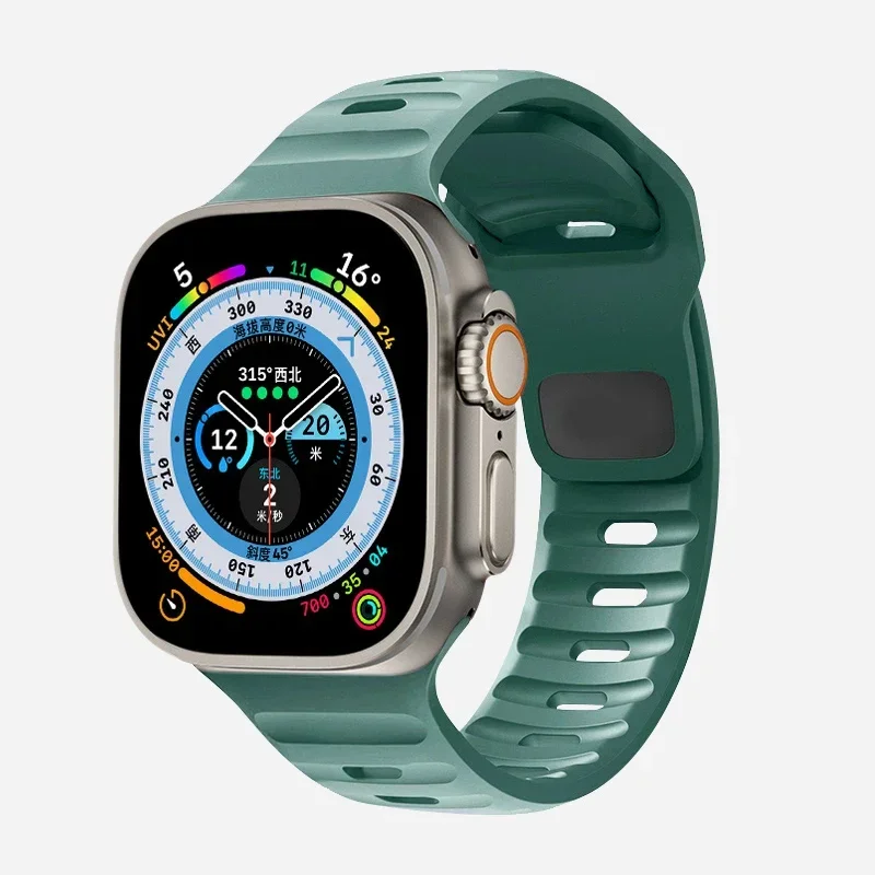 Silikonarmband für Apple Watch Band Ultra 2 49mm 44mm 45mm 42mm 41mm 42mm 38mm Sportarmband iWatch Series 9/8/7/6/3 Armband – Detail 4