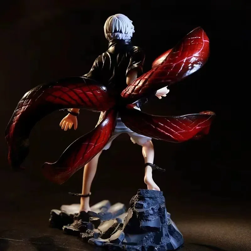 Tokyo Ghoul Kaneki Ken 21cm figura máscara modelo muñeca Anime dos cabezas estatua ornamento Cool lucha regalos juguetes figura estatua juguetes Deco