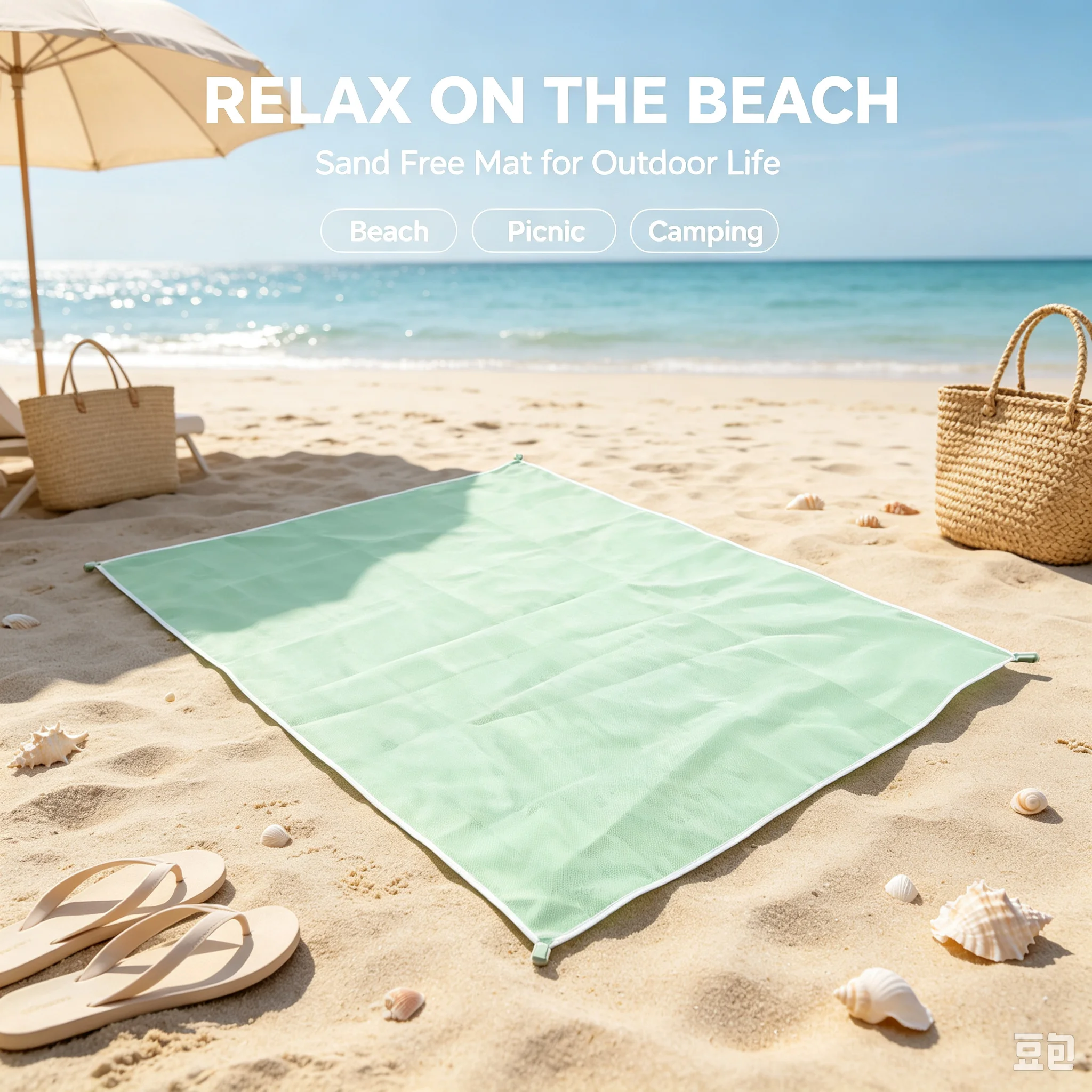 Outdoor Travel Beach Mat, Seaside Picnic Mat in Multiple Colors, Portable Sand-Leak Beach Mat, Outdoor Beach Sand-Leak Mat