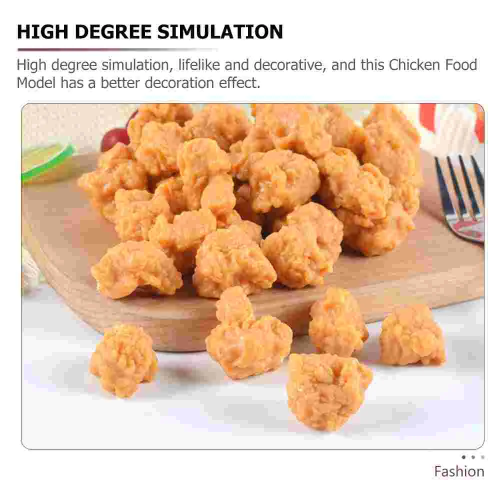 10 Pcs Simulated Roasted Chicken Nuggets Simulation Popcorn Showcase Model Fake Pvc Store Supplies Child