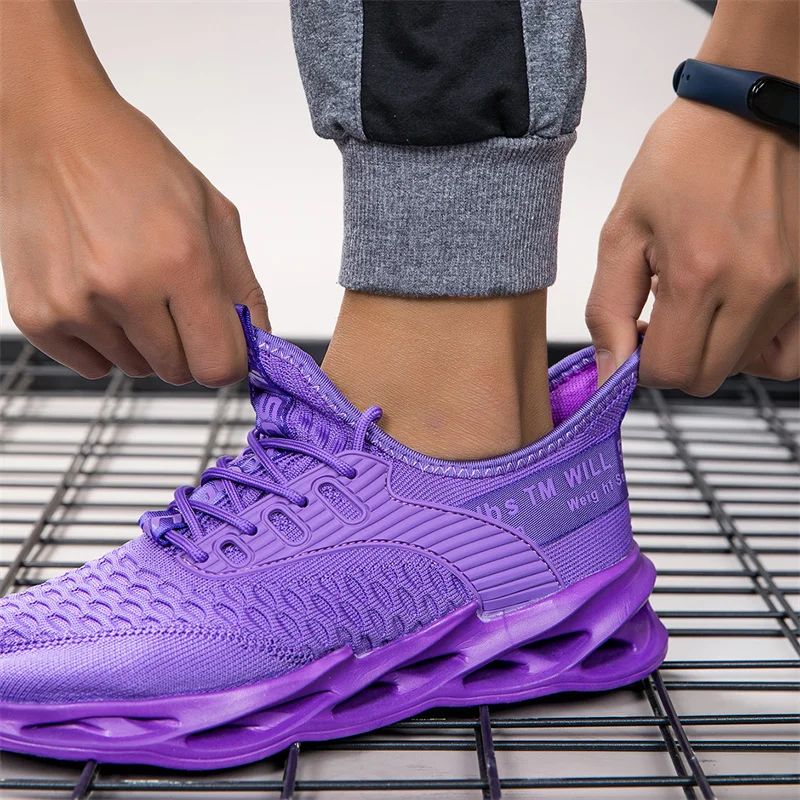 Fashion Unisex Running Shoes Purple Sneakers Men Lightweight Women Men Sports Shoes Breathable Mesh Sneakers Blade Man Trainers