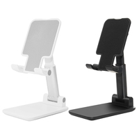 Foldable Phone Holder Fully Adjustable Angle And Height Desktop Phone Holder Compatible With All Phones Black and White