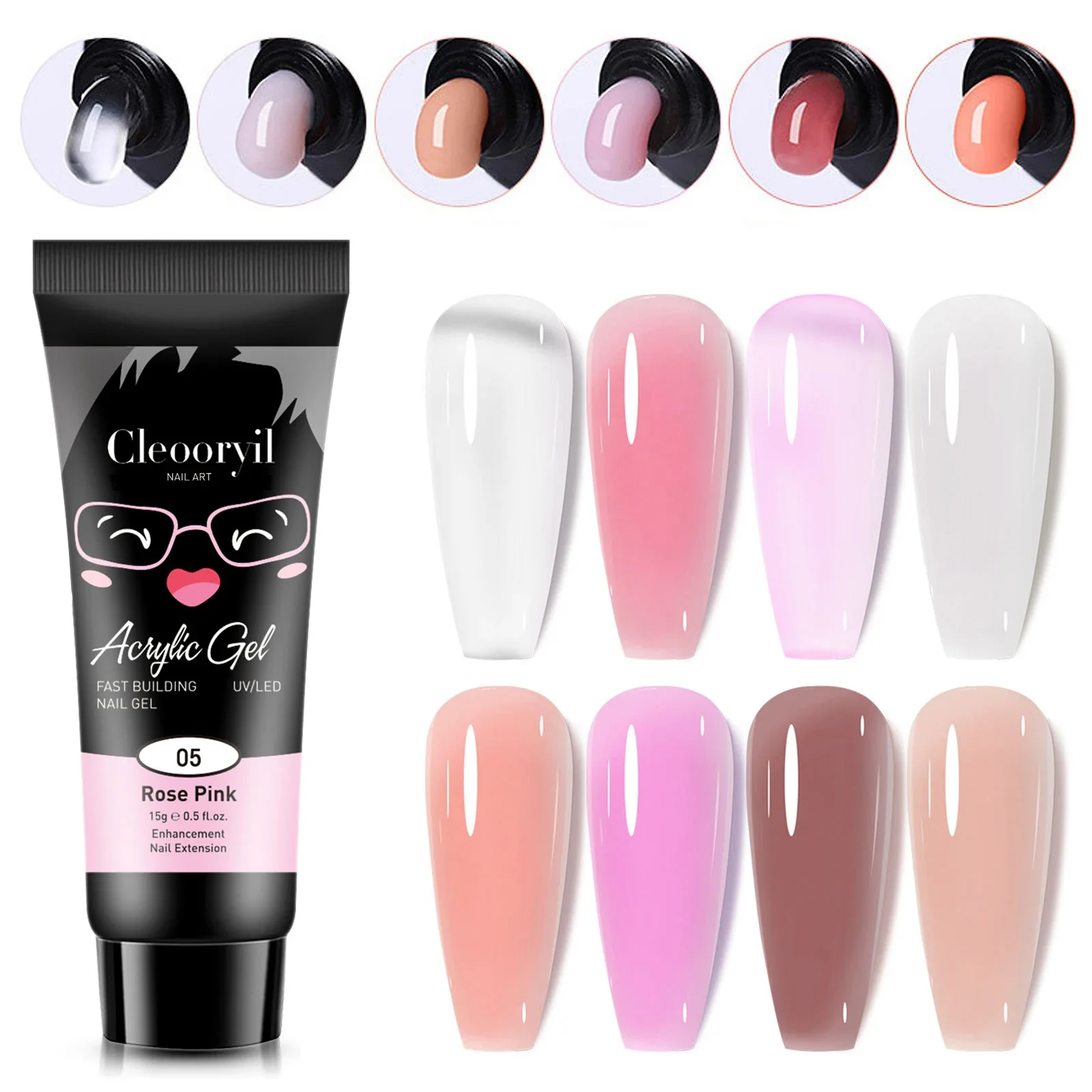 15ml/30ml Nail Extension Gel Nail Build Poly Nail Acrylic Gel UV LED Quick Extension of Crystal Model Painless Crystal Glue