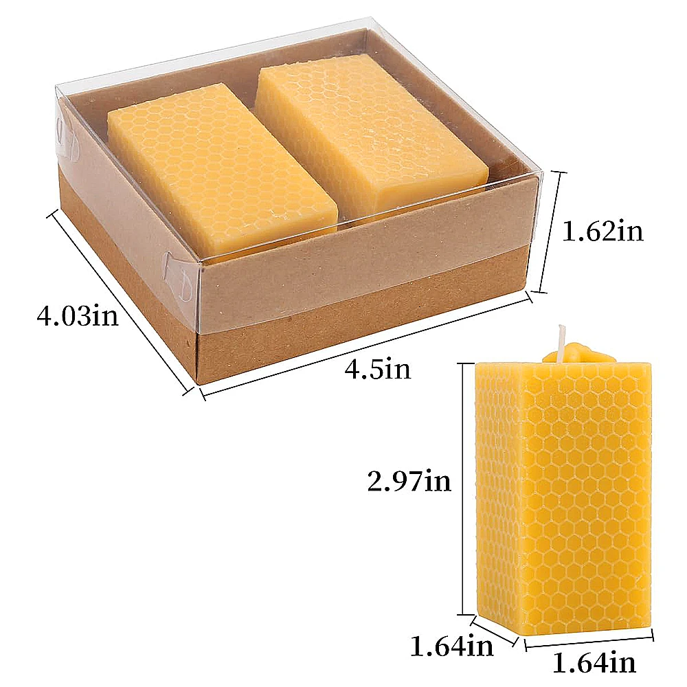 Beeswax Honeycomb Candles Hexagonal Beeswax Pillar Candle Pure Bee Honey Beehive Candle for Home Decoration