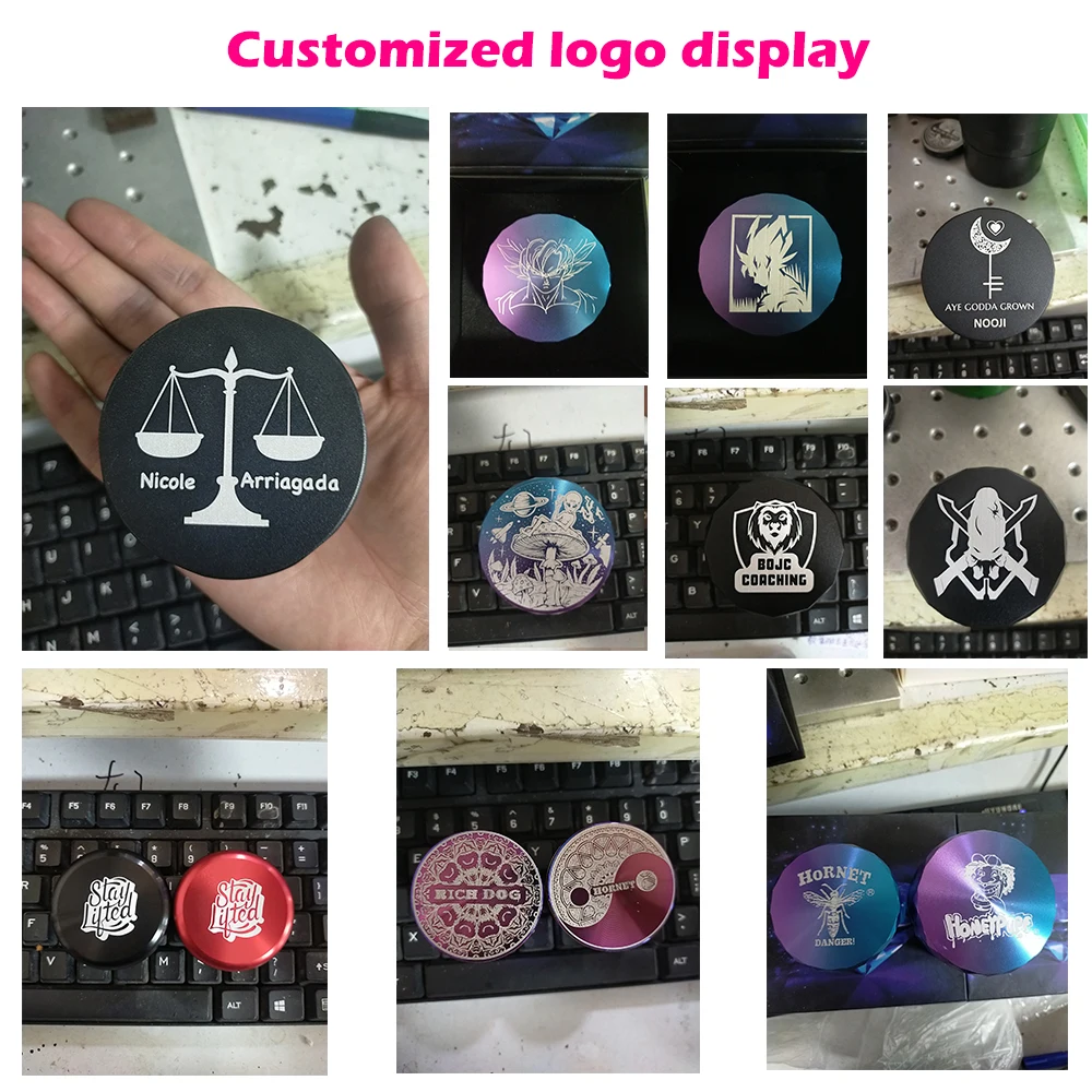 HONEYPUFF Aircraft Aluminum Herb Grinders with Diamond Teeth 63 MM 4 Layers Grinder Crusher Spice Grinders Accesorios Para Fumar