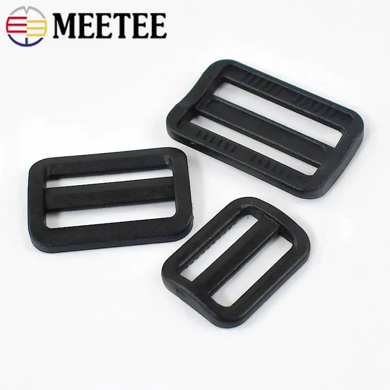 10-100Pcs 20-50mm Black Plastic Slider Tri Glide Adjust Buckles for Backpack Straps Webbing Belt Buckle DIY Luggage Accessories