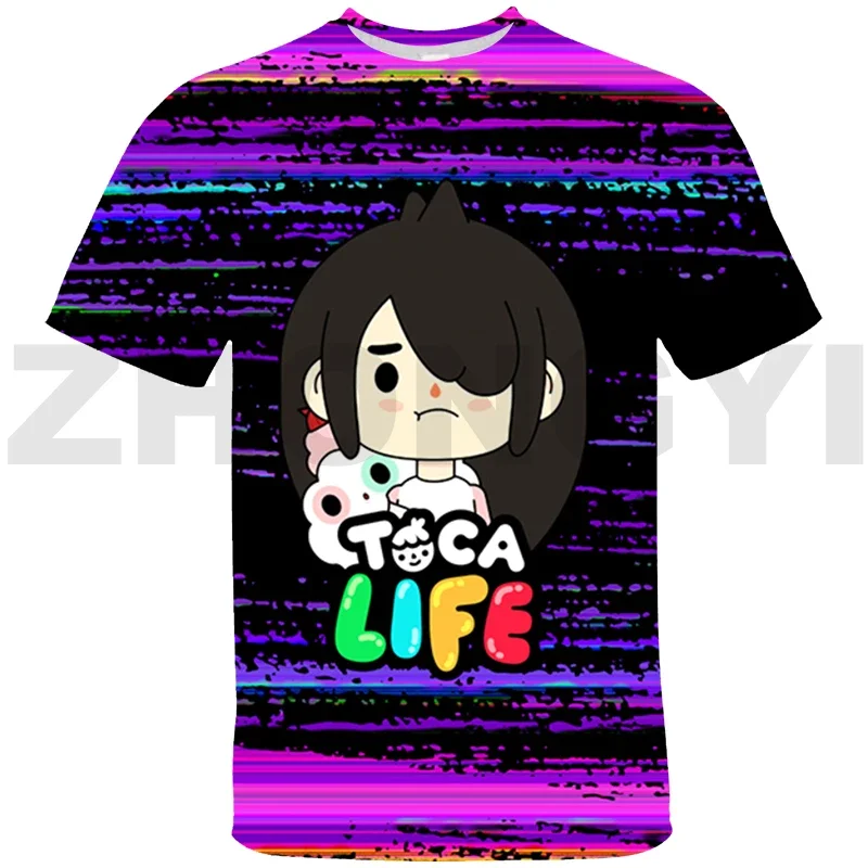 Hoạt Hình Dễ Thương Toca Boca 3D Áo Trẻ Em Merch Anime Toca Cuộc Sống Thế Giới Áo Thun Nữ Thời Trang Quá Khổ Áo Hàng Ngày ngắn Tee Cao Cấp