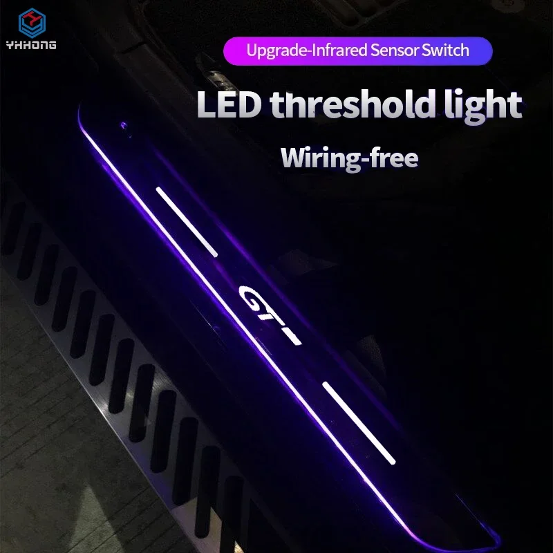 

Acrylic USB Power Moving LED Welcome Pedal Car Scuff Plate Pedal Door Sill Pathway Light For Kia KX5 K3 K5 K9 GT Accessories