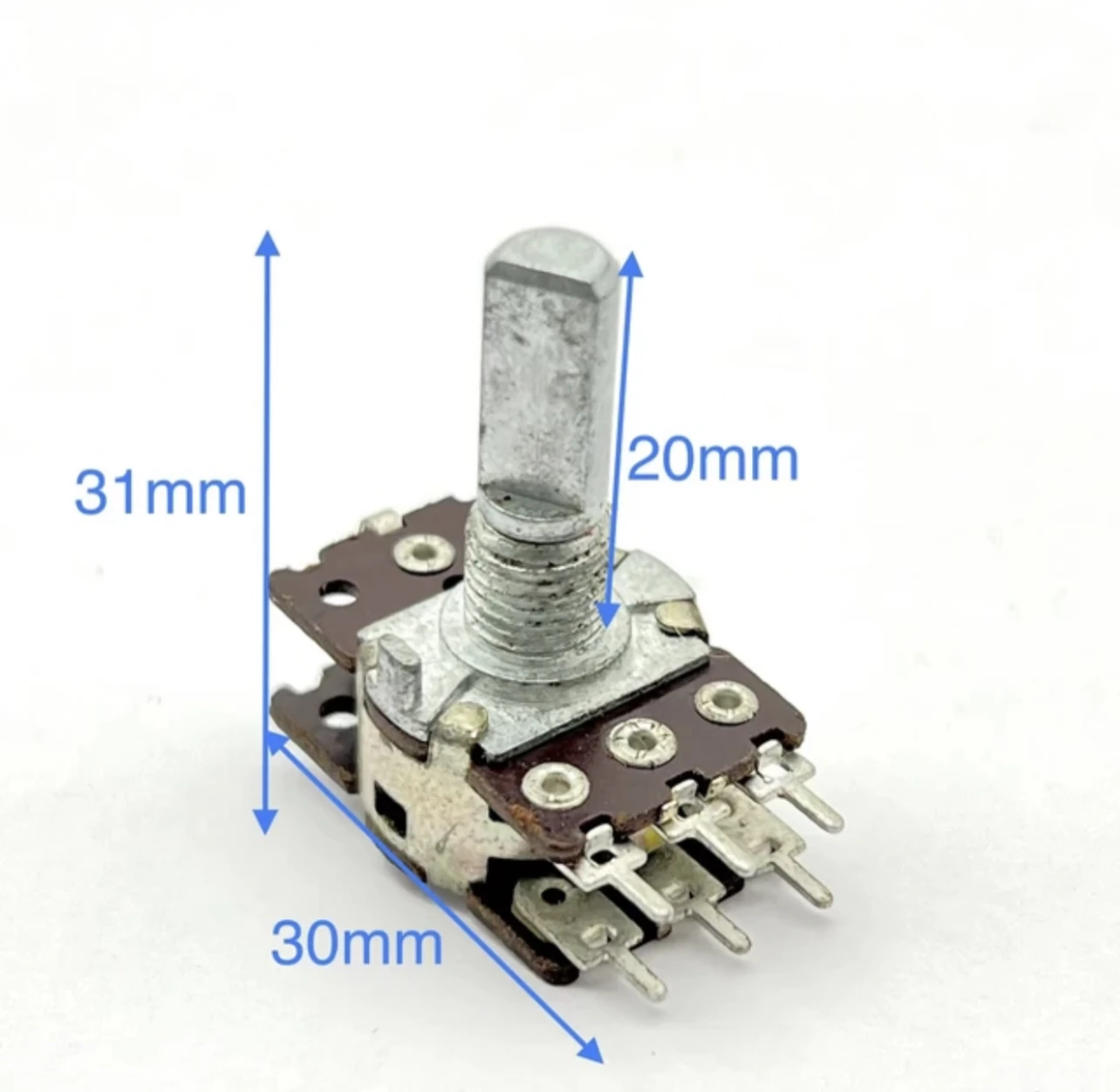 1 pcs. Taiwan ALPHARK16 potentiometer with constant sound A50KX2 stepless shaft length 20mm half shaft