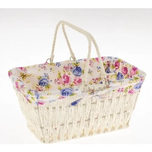 Reputation Home Unr-7032 Straw Knitted Basket Cream Rectangle