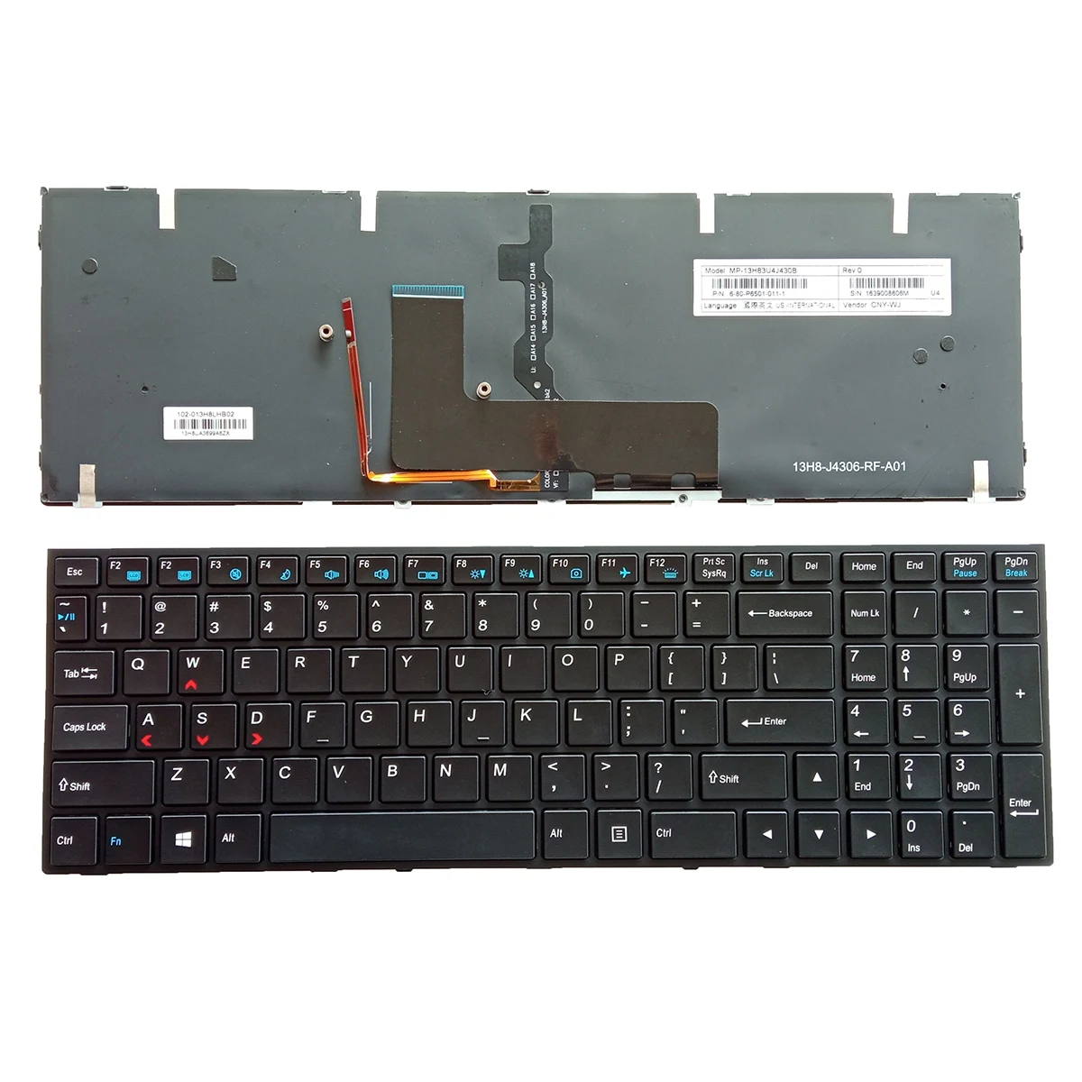 新米国のノートパソコンのバックライトキーボードhasee Z7 Z7M Z8 Z6 Z6M G8 G7 G6 P670RS P670SA P671SG MP-13H83USJ430B 6-80-P6500-013-1