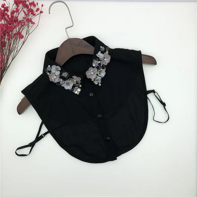 Korean Style Autumn Winter New Arrival Handmade Nail & Bead Fake Collar Versatile Fashion Stand Collar for Women
