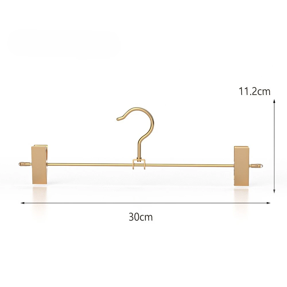 

5 Pieces Trouser Hangers Clothing Made of Metal Clothes Hangers 30.5Cm with 2 Non-Slip Clips for Skirts Pants Underwear