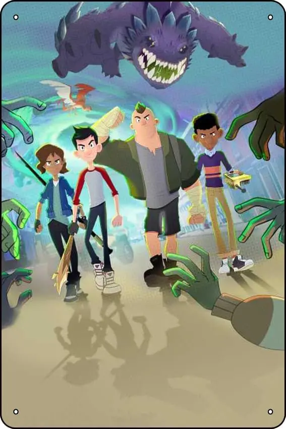 ملصق لوحة The Last Kids on Earth (2019) لافتة معدنية من القصدير × ديكور حائط عتيق