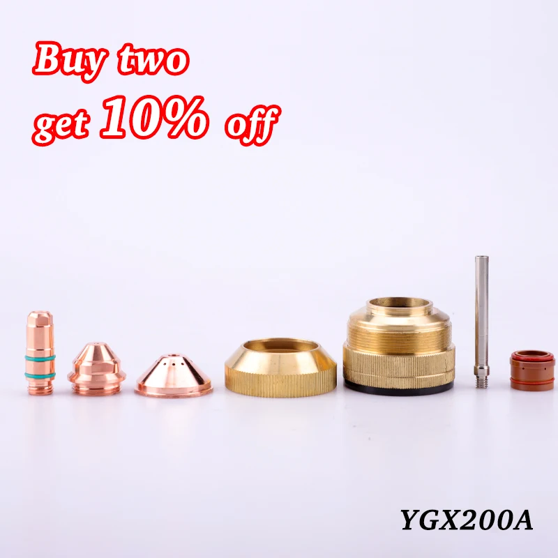 

YGX200 YGX200A YGX200202 YGX200203 YGX-200 Plasma Consumables Tip Nozzle Electrode For CNC LGK-200 Plasma Torch Cutting