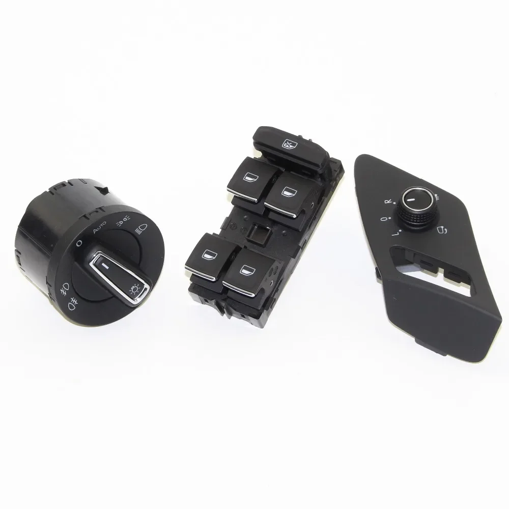 3Pcs OEM Headlight Switch & Side Mirror Adjusting Control Switch Button For VW Golf MK7 5GG 941 431D 5GG 959 565C