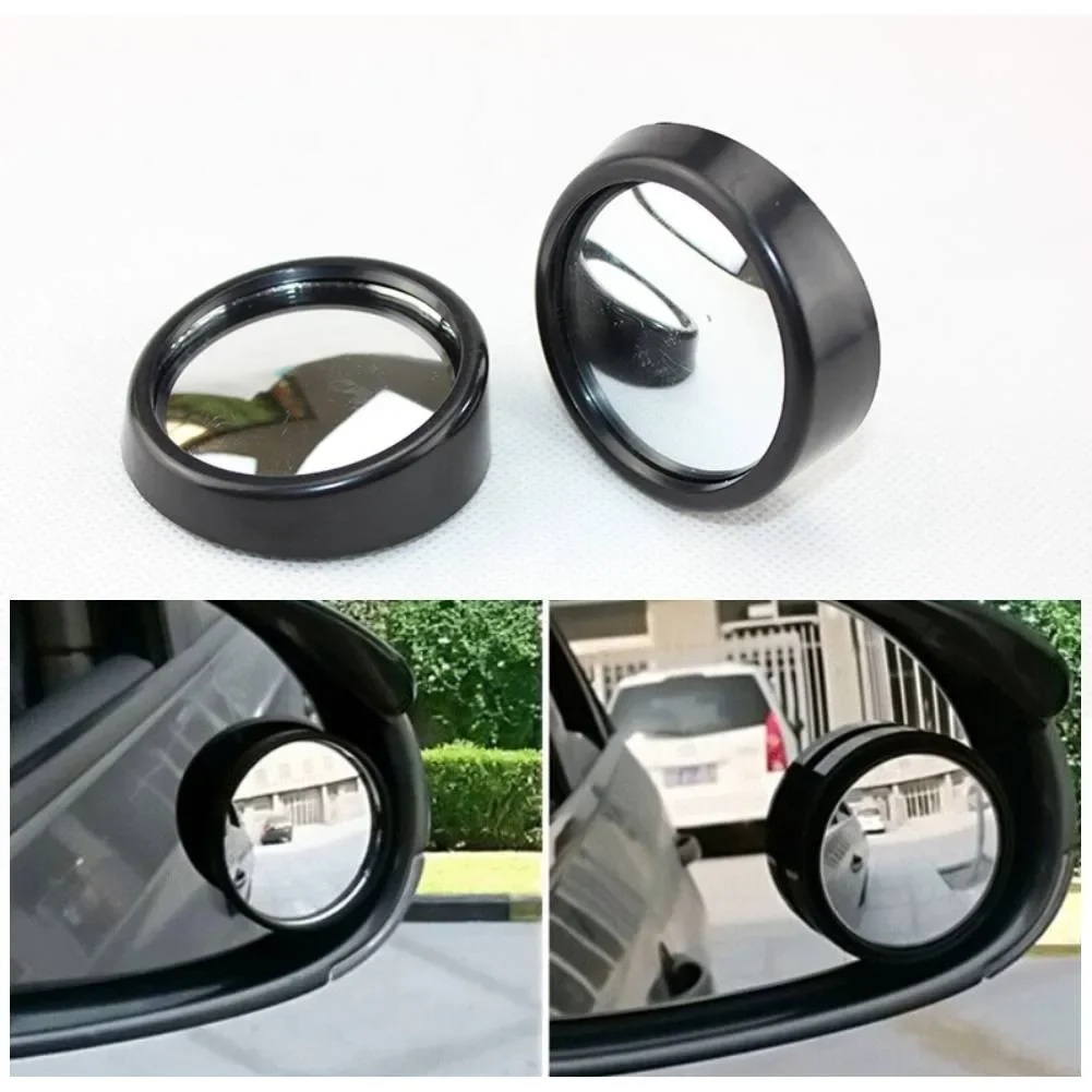 Car Small Round Mirrors Blind Spot Rear View Mirror Auxiliary Reversing Parking Convex Mirror 360° Wide Angle Side View Mirror