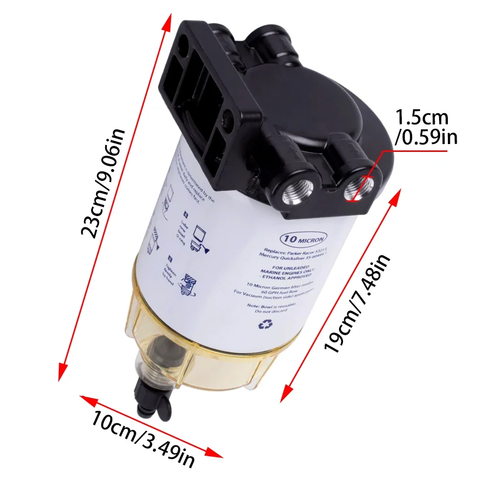 Moteur externe marin S3213 compatible avec le filtre de séparation d'eau, combinaison de filtre de moteur externe marin