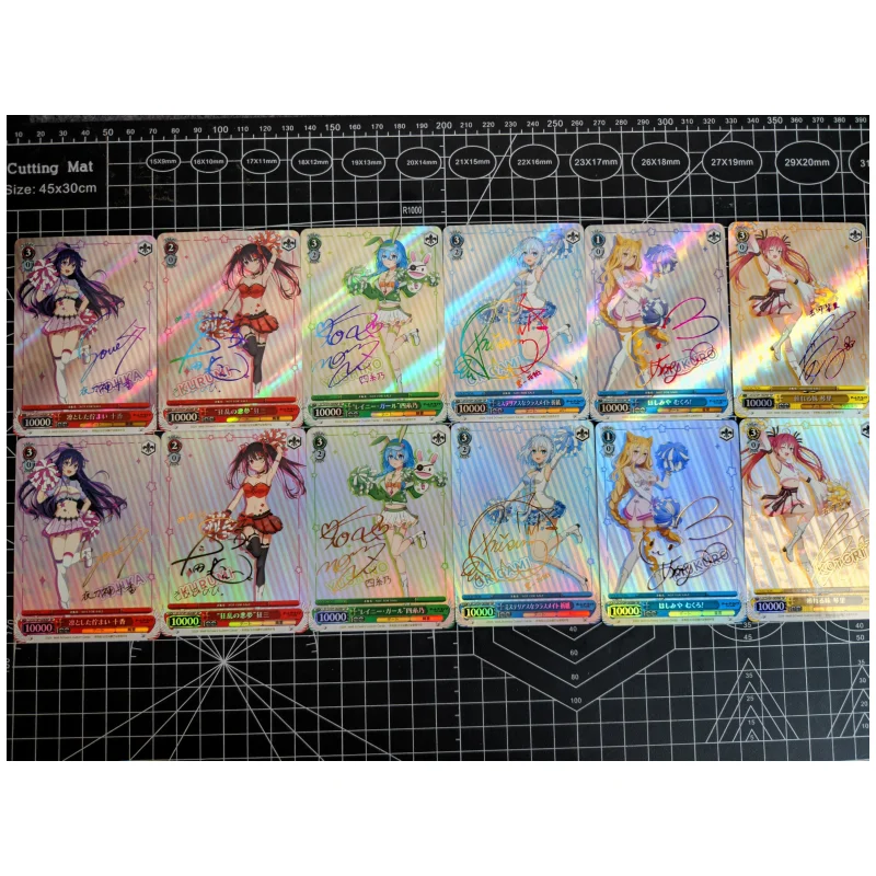 ACG WS Cards DATE A LIVE Tohka Cheerleading Version Golden Sign Self Made Anime Game Characters Collection DIY Color Flash Cards