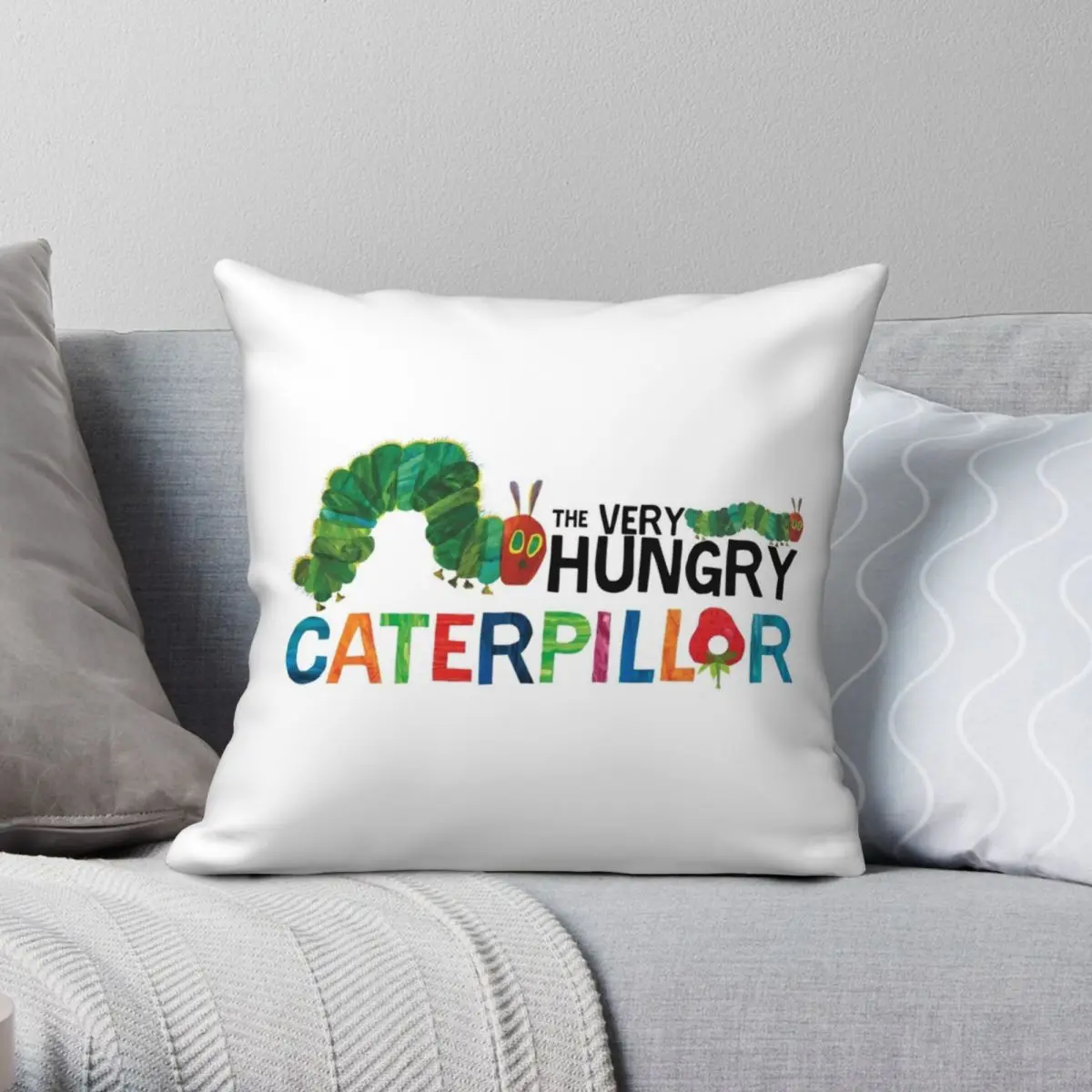 The Very Hungry Caterpillar Pillowcase Polyester Linen Velvet Printed Zip Decor Throw Pillow Case Sofa Seater Cushion Case 45x45