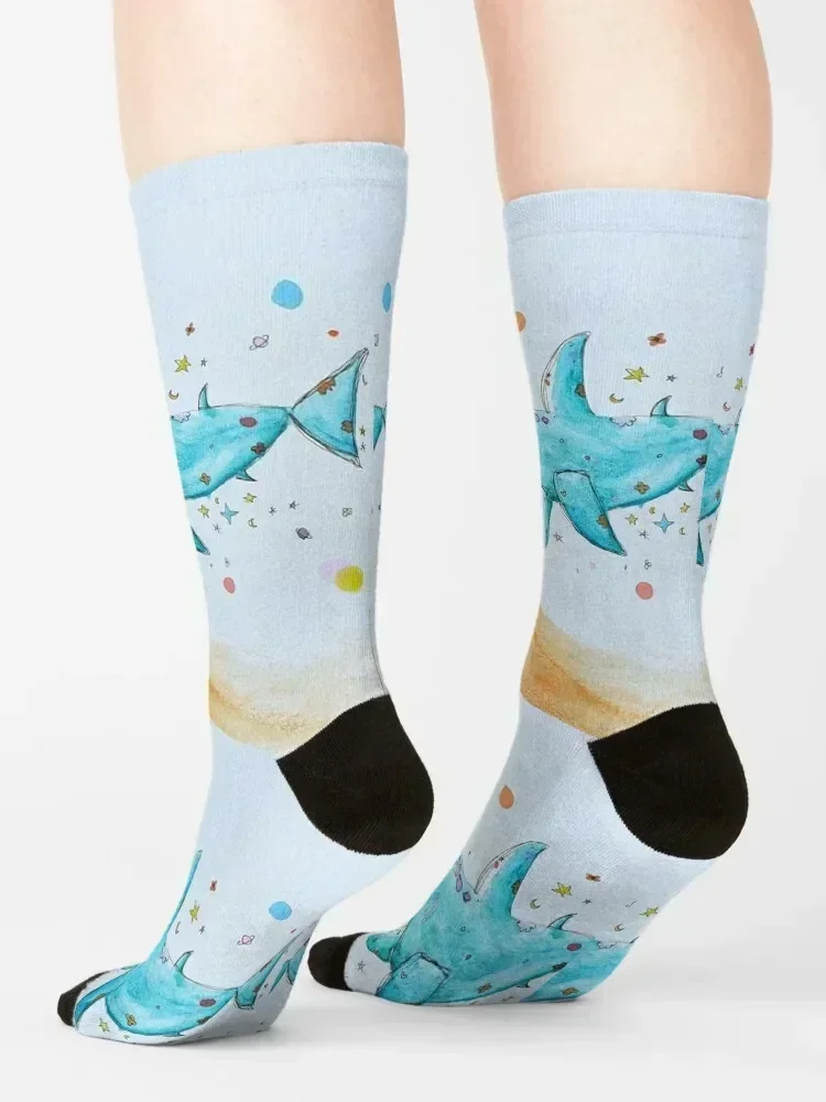 Sharky Shark Socks compression floor New year's japanese fashion Socks For Men Women's