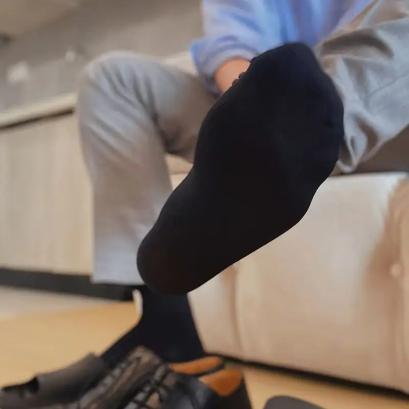 

Low Tube Socks Formal Wear Suit Work Dress Socks Mans OOTD Socks Short Cotton Anti Bacterial Breathable