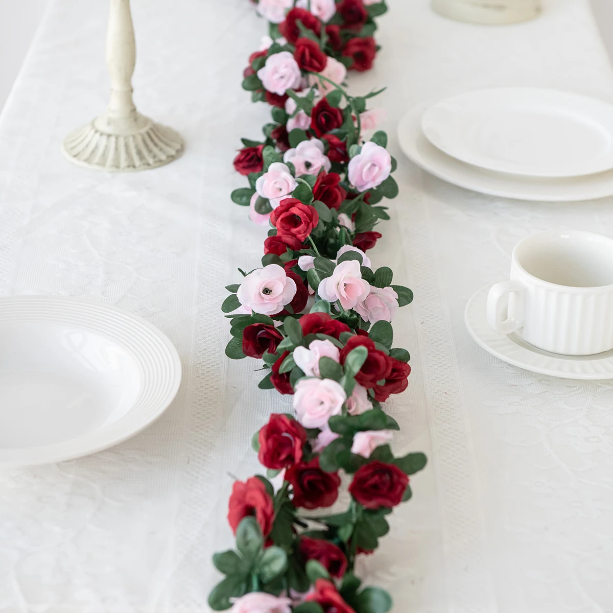 250CM Kunstmatige Roze Bloemen voor Bruiloft Thuis Kamer Decoratie Lente Herfst Tuin Boog Kerst Rotan DIY Nep Planten Wijnstok