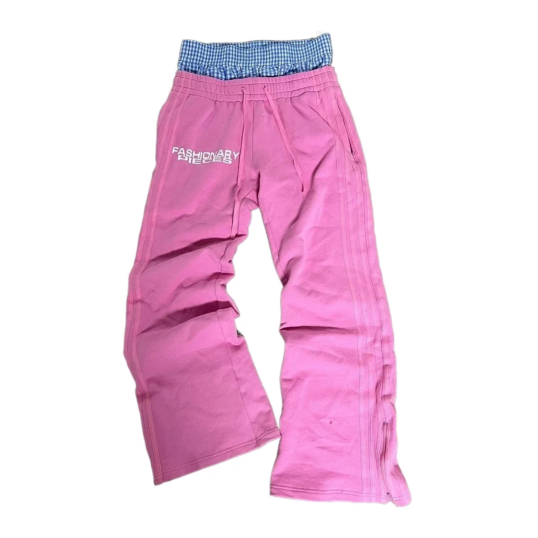 

Casual loose trousers high street hip-hop straight pants men and women Y2k Harajuku retro three-stripe printed letter pants
