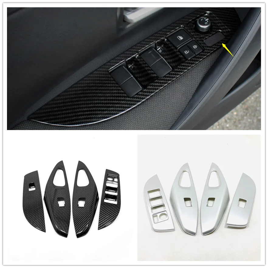 

For Toyota Corolla E210 2019 2020 Accessories LHD Door Window Gass Lift Control Switch Panel Cover Trim ABS Matte/Carbon Fibre