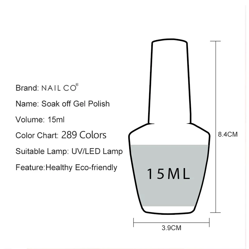 NAILCO 15ml Gel Nail Polish HEMA TPO FREE Hybrid Gel Transparent Manicure Semi-permanent Enamels Varnishes For UV Nail Supplies