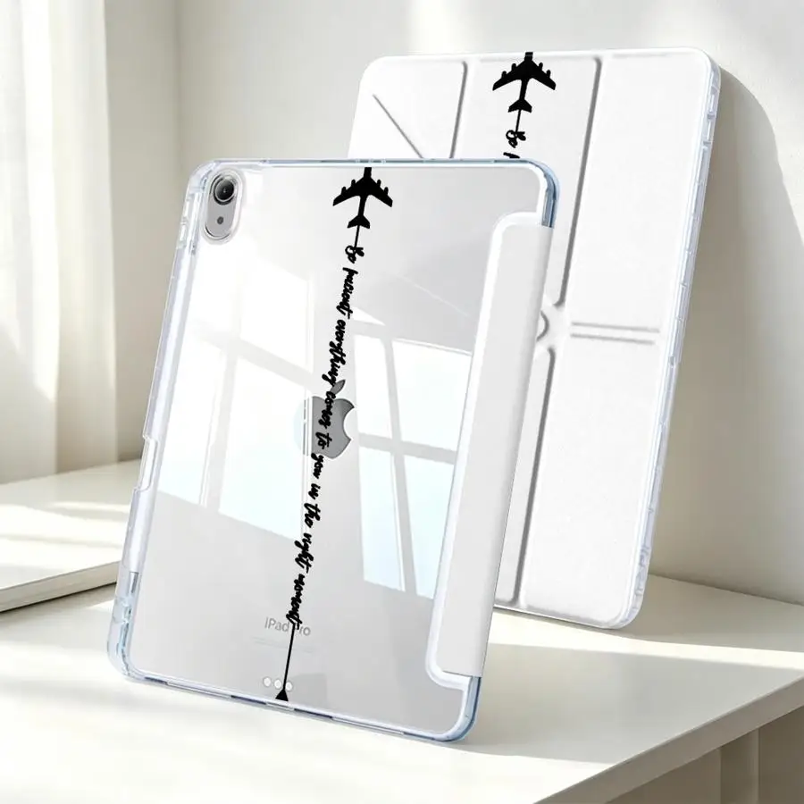 Tablet Case For Samsung Galaxy Tab A9 Plus S7 FE S8 S10 Lite A11 A8 S9 Plus With Pen Slot Cover Heart-Shaped Airplane