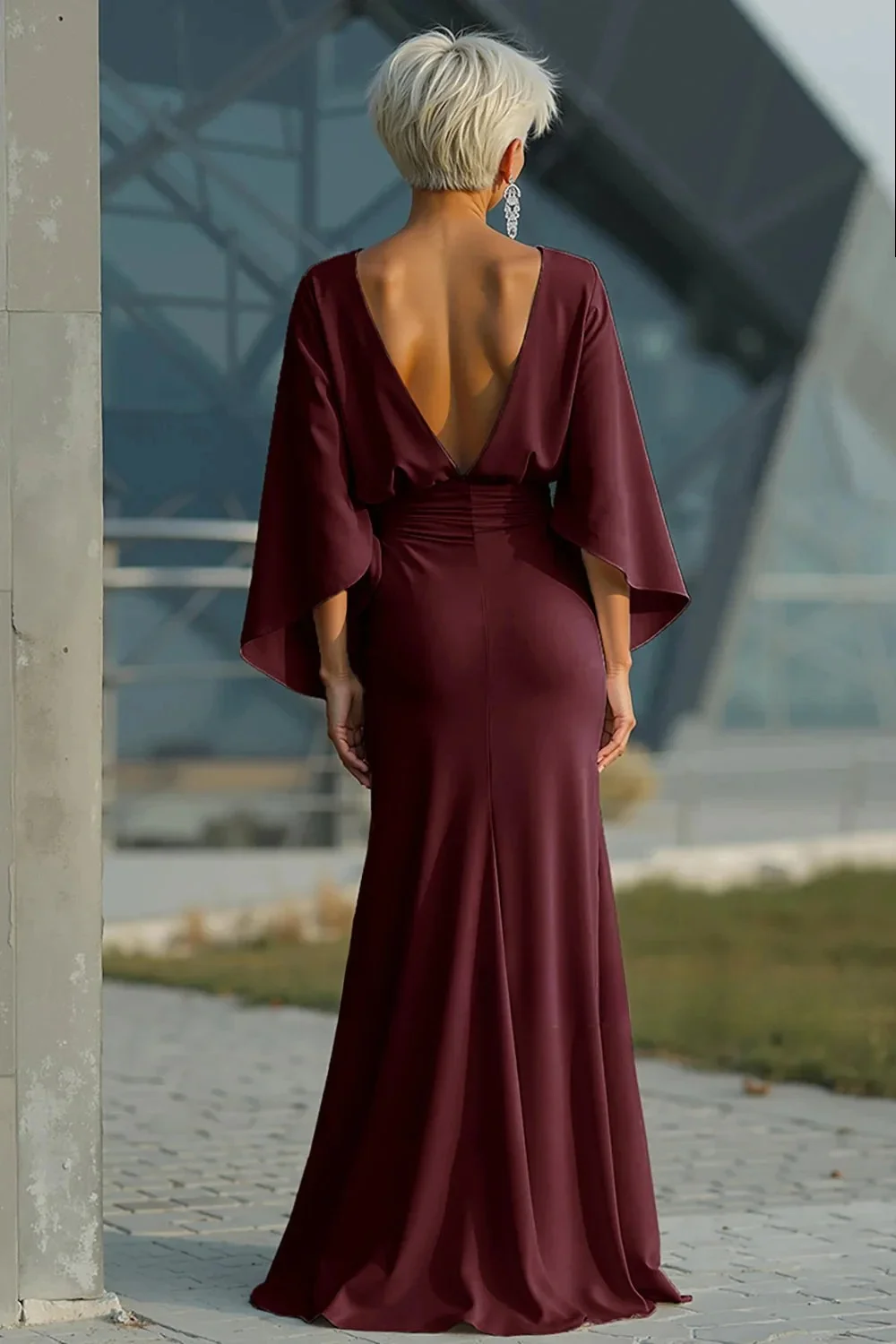 Modern Satin Burgundy Mother of the Birde Dresses for Wedding Long Elegant Women's Evening Dress Modern Mermaid Formal Gowns