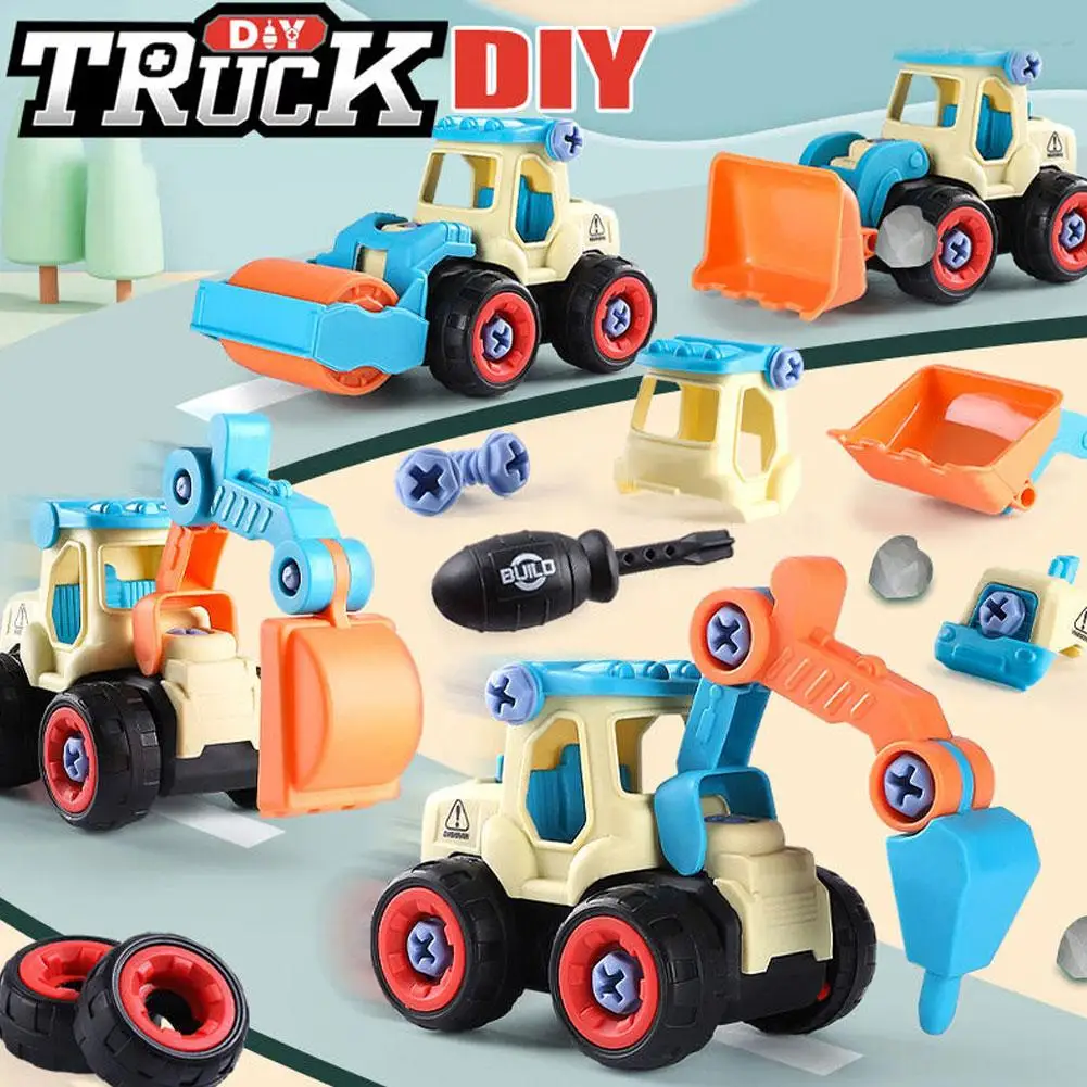 DIY انفصال البناء مركبة لعبة المسمار الجمعية لغز اللعب الطريق الأسطوانة جرافة هدايا عيد ميلاد الأطفال #4