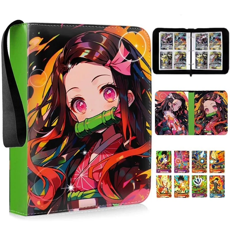 Demon Slayer Popular 4-grid Card Book Zipper Loose-leaf Double Pocket Large Capacity Business Card Holder Children's Toys Gift
