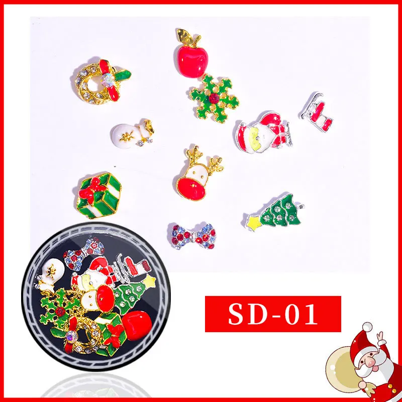 Nail Art-Accessoires pour ongles de Noël, perles de cristal biscuits, décoration de bricolage, outil de manucure transparent, document 3D, N64.bal inestone