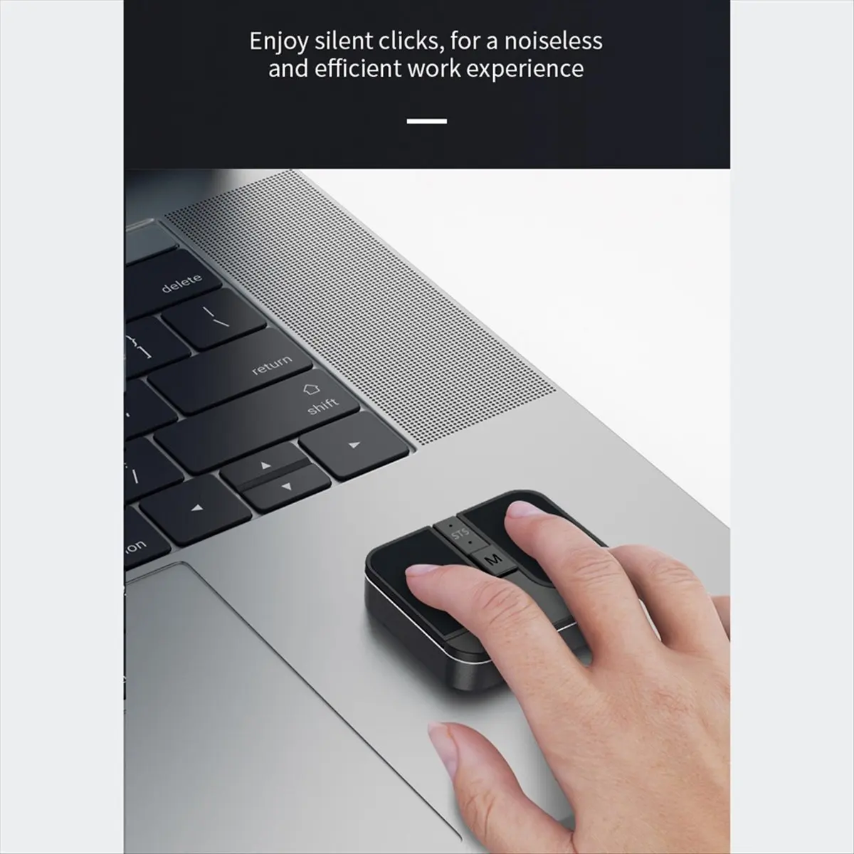 [N88R]Mini Square Mouse Wireless Computer Mouse 3 Mode BT/2.4G/USB Mini Capacitive Mouse for PC Laptop Notebook Desktop Black