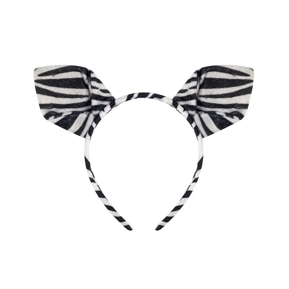 Animal Ears Kid Costume Headband Costume Accessories Cartoon Zebra Ears Headband Stripes Design Headpiece Children Events