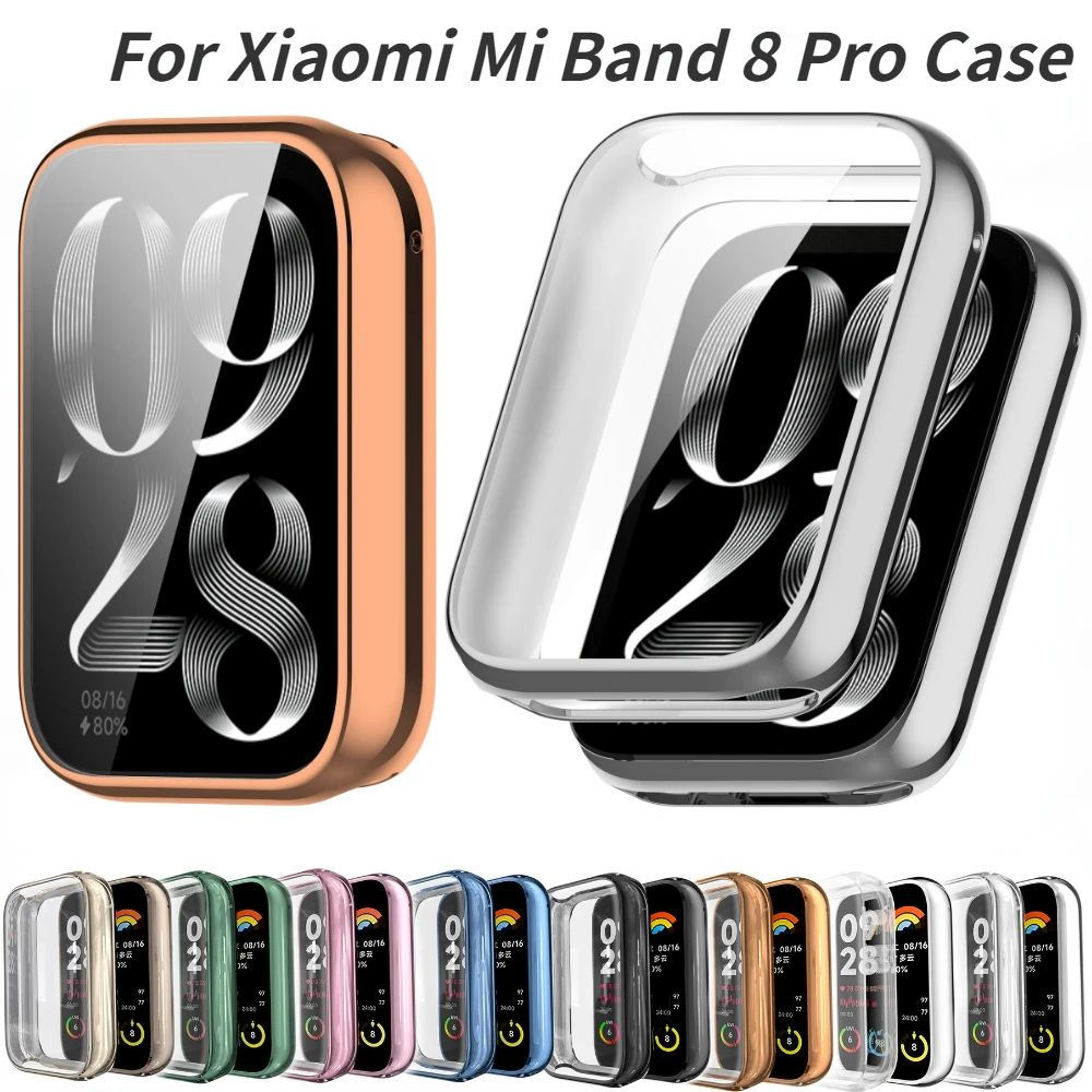 

TPU Protective Case for Xiaomi Mi Band 8 Pro Bumper Screen Protector Plating Cover for Mi Band 8 Pro Shell Protector Frame