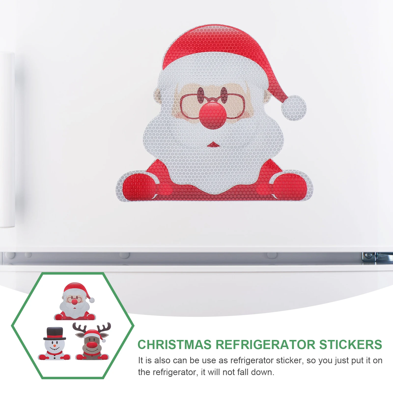

3 Pcs Car Refrigerator Decorations Sticker Fridge Magnet Christmas Magnets Set Reflective Auto Magnetic Stickers Decal