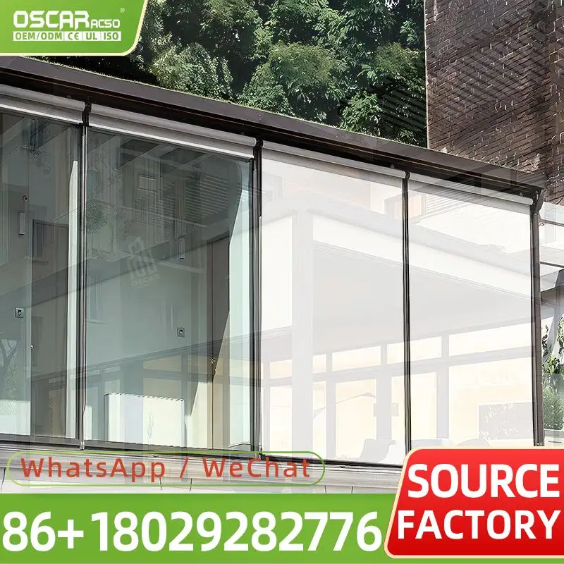 New Year Electric Retractable Motorized Aluminium Roller Shades Windproof Rainproof for Balconies Gardens Patios Rolling shutter