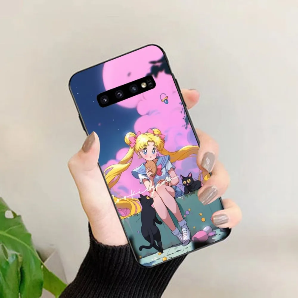 S-sailor Kawai m-moon funda de teléfono para Samsung S 9 10 20 21 22 23 30 23plus lite Ultra FE S10lite