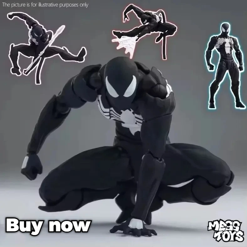 

Mess Toys The Black Neighbor Symbiotic Spider-Man Black Venom Suit Joint Action Figures Custom-Made Ornaments Boy Gift