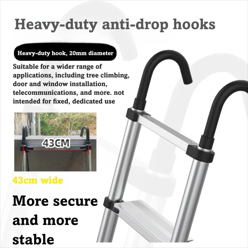 

Heavy Duty Aluminum Alloy Telescopic Ladder with Hook Single Sided Design for Engineering and Household Loft Use