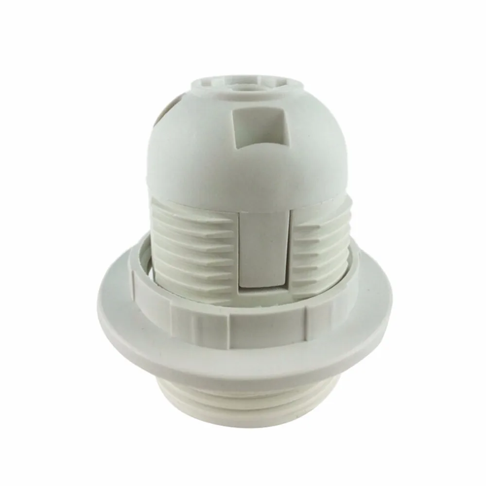 1PCS E27 Light Bulb Base Plastic Full Screw Lamp Holder Pendant Socket Lampshade Ring for White Black 250V 4A