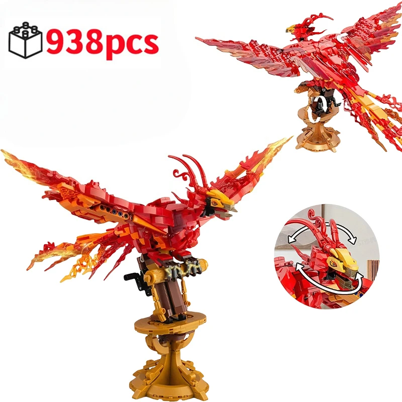 Fire Phoenix MOC Building Kit Creative Technical Assembly Bricks Construction Toys DIY Project Gift for Boys Girls