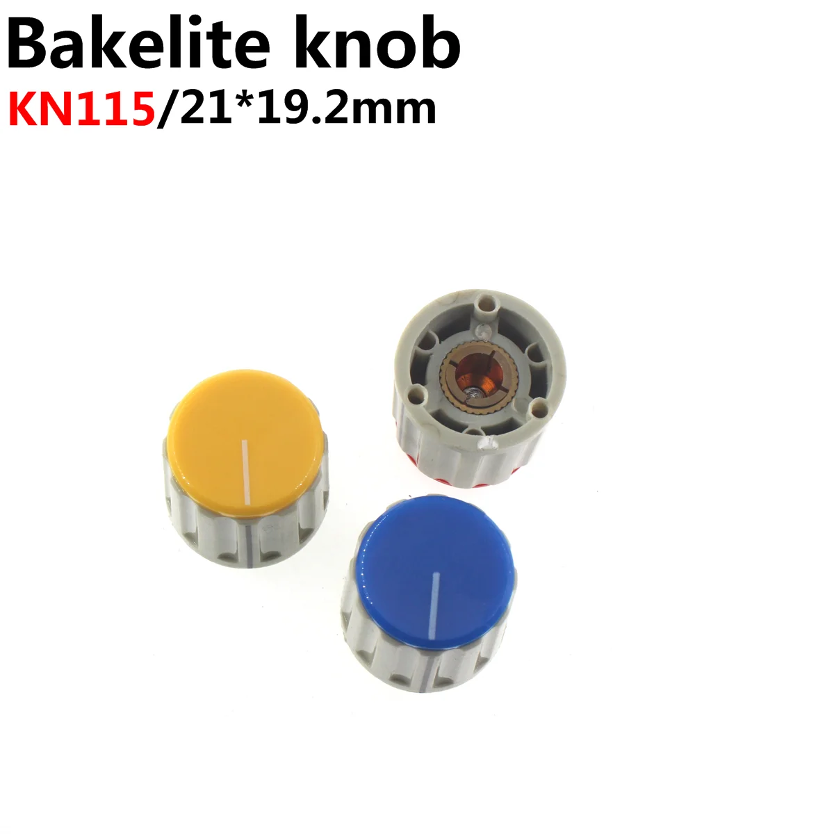 5pcs 21mmX19mm inner diameter 6mm KN115 KN118 knob plastic adjustment knob potentiometer knob volume knob (copper)