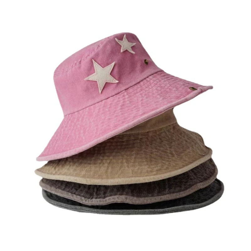 

Star Embellished Cowboy Windbreaker Child Summer Outdoor Beach Sun Hat Sweet Cool Hottie Sun Protection Hiking Hat