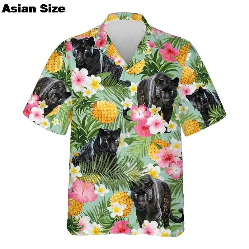 New Summer Hawaii Fruit Banana Monkey 3D Printed Beach Shirt Casual Aloha Shirts For Men 2025 Hip Hop Animals Y2k Blouses Tops