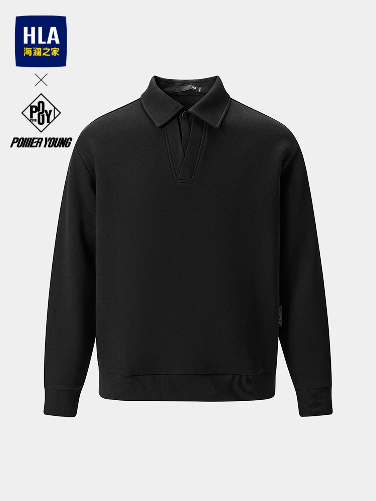 Power Young Hoodie Men's Casual Soft Simple New Collar Autumn Top Knitted Cotton Polyester Blend Straight Fit Basic Style