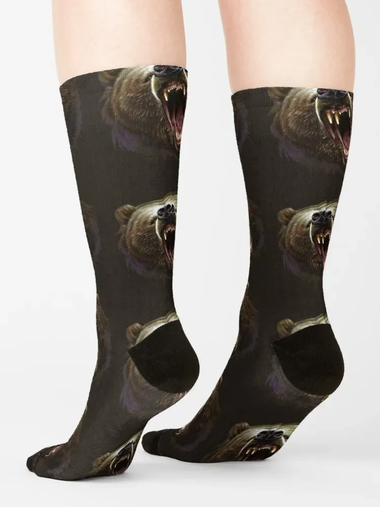 Fierce Grizzly Socks kids Heating sock Antiskid soccer hiphop Socks Men's Women's